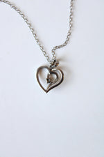 Crystal Heart Sterling Silver Pendant Necklace