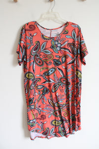 Bobbie Brooks Multi-Colored Patterned Peach Dress | 2X