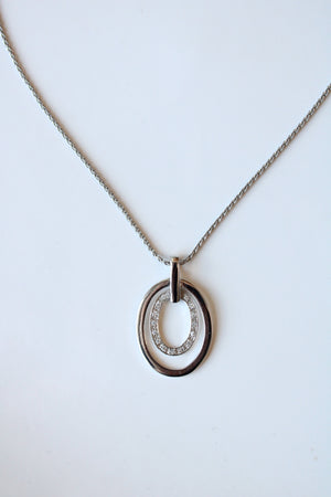 Oval Pendant Sterling Silver Necklace