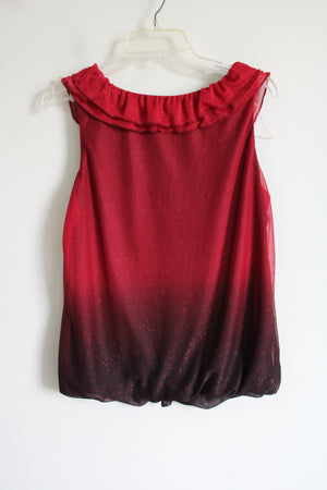 Dressbarn Red Ombre Shimmer Top | XL