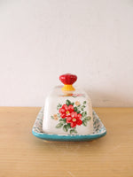 The Pioneer Woman Turquoise Floral Butter Dish