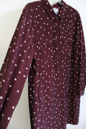 NEW Old Navy Maroon Patterned Dress | XL