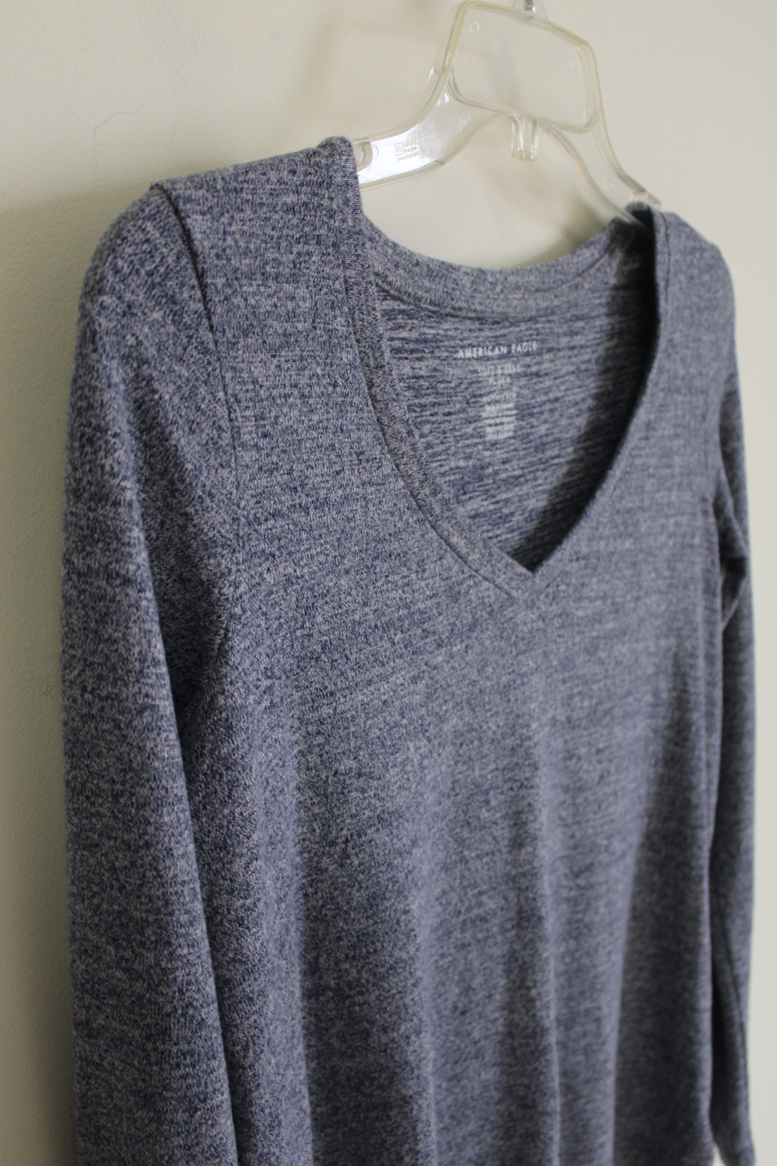 American Eagle Soft & Sexy Plush Blue Heathered Top | XS – Jubilee Thrift