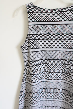 Apt. 9 Black & White Patterned Dress | M