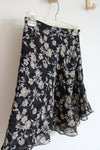 Express Vintage Gray & Tan Floral Black Sheer Skirt | 2