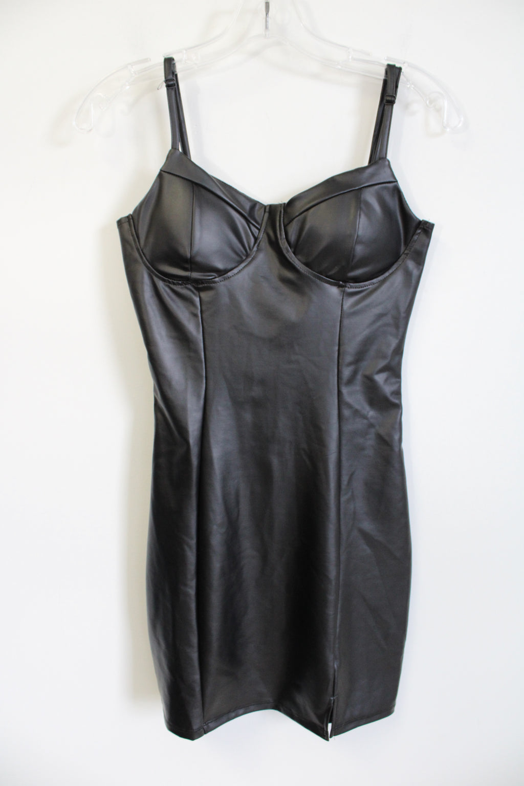 NEW No Comment Faux Leather Black Dress | S