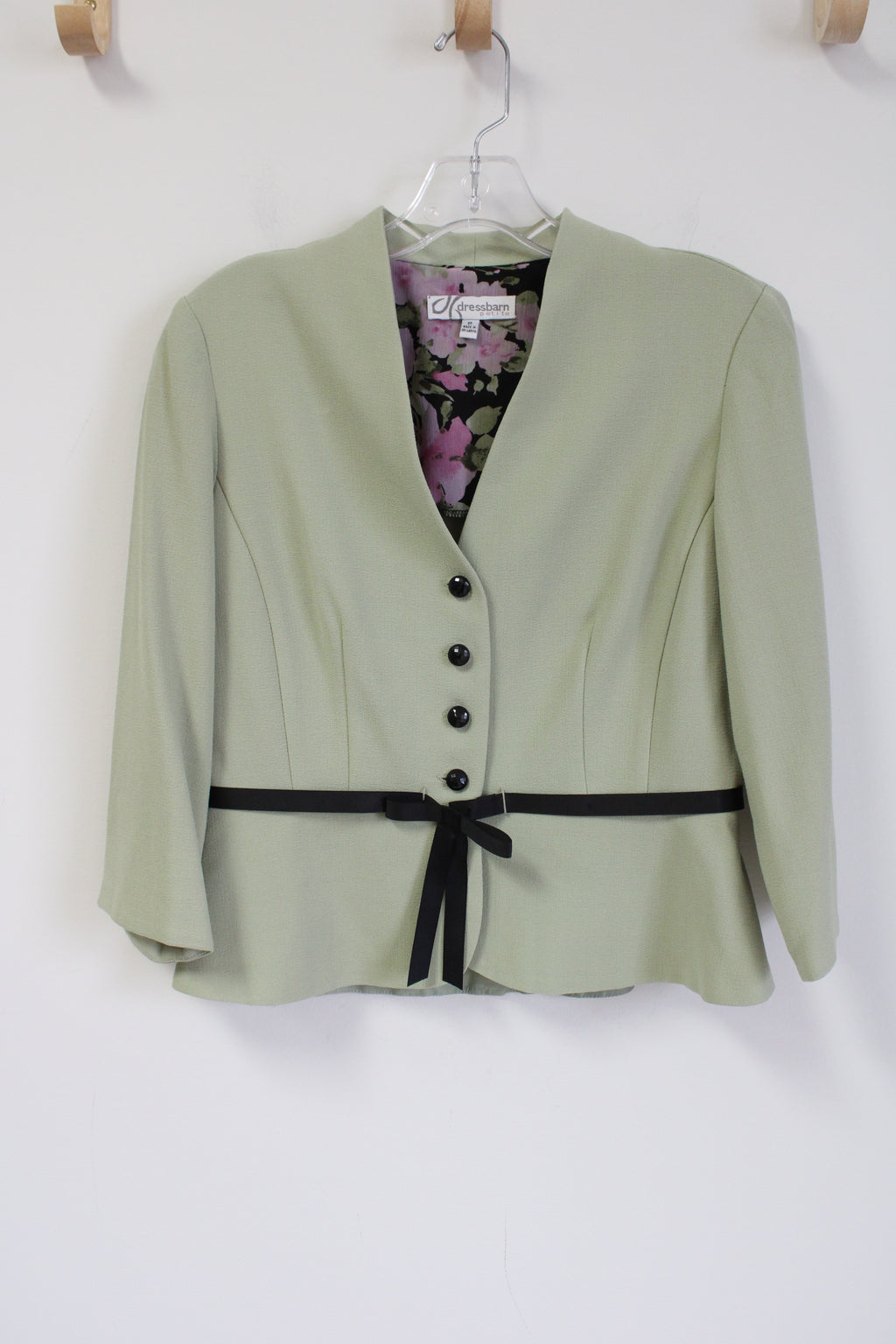 Dressbarn Green Chiffon Blazer Jacket | 8 Petite