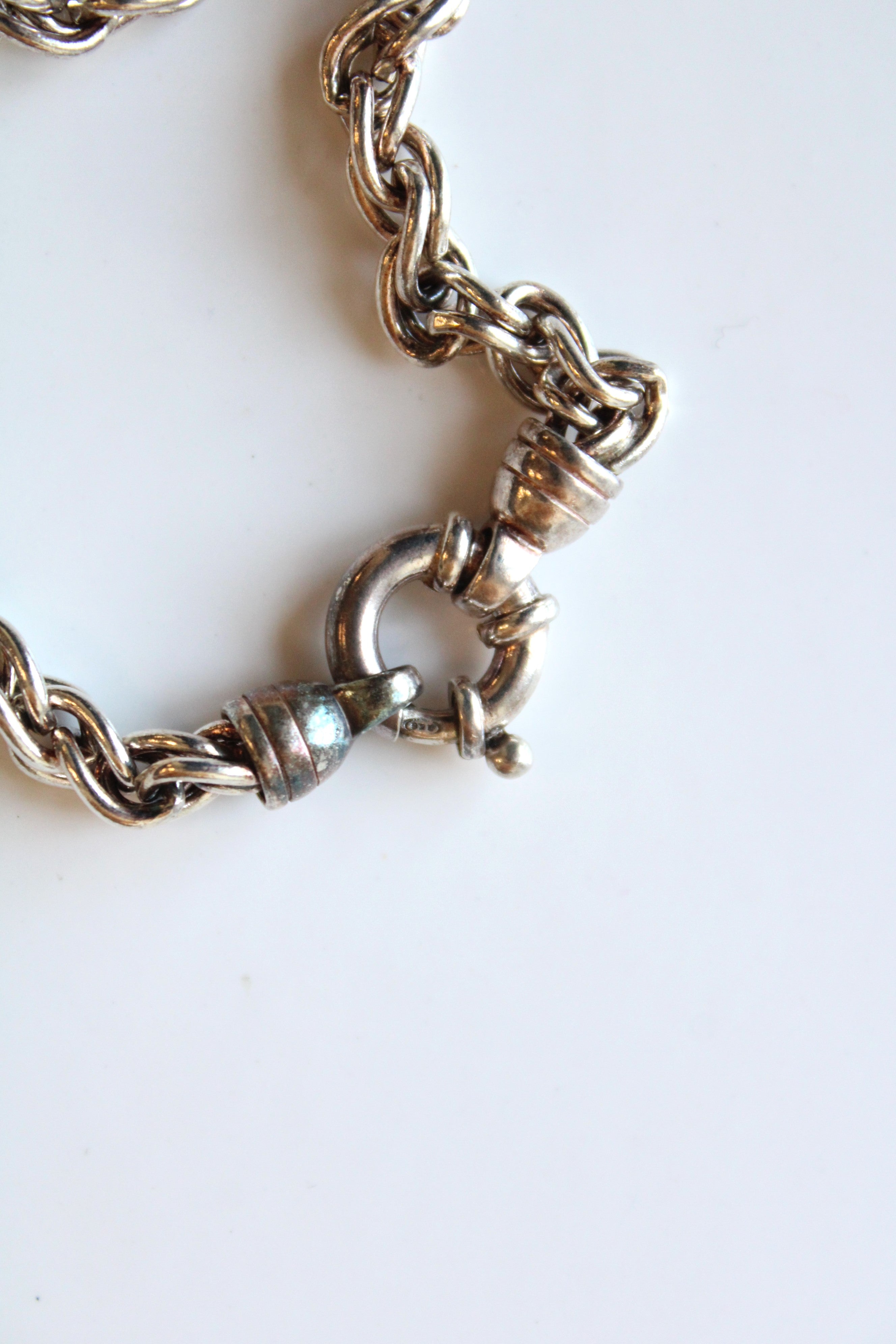 Toggle Clasp Sterling Silver Twist Chain Bracelet