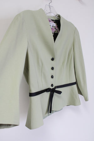 Dressbarn Green Chiffon Blazer Jacket | 8 Petite