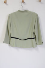 Dressbarn Green Chiffon Blazer Jacket | 8 Petite