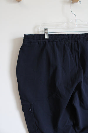 Susan Graver Weekend Navy Cargo Capri Pants | XL