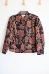 Coldwater Creek Burgundy Floral Jacket | L Petite