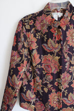 Coldwater Creek Burgundy Floral Jacket | L Petite