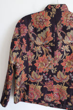 Coldwater Creek Burgundy Floral Jacket | L Petite