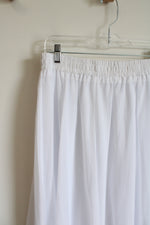 Afibi Solid White Flowy Maxi Skirt | 2XL