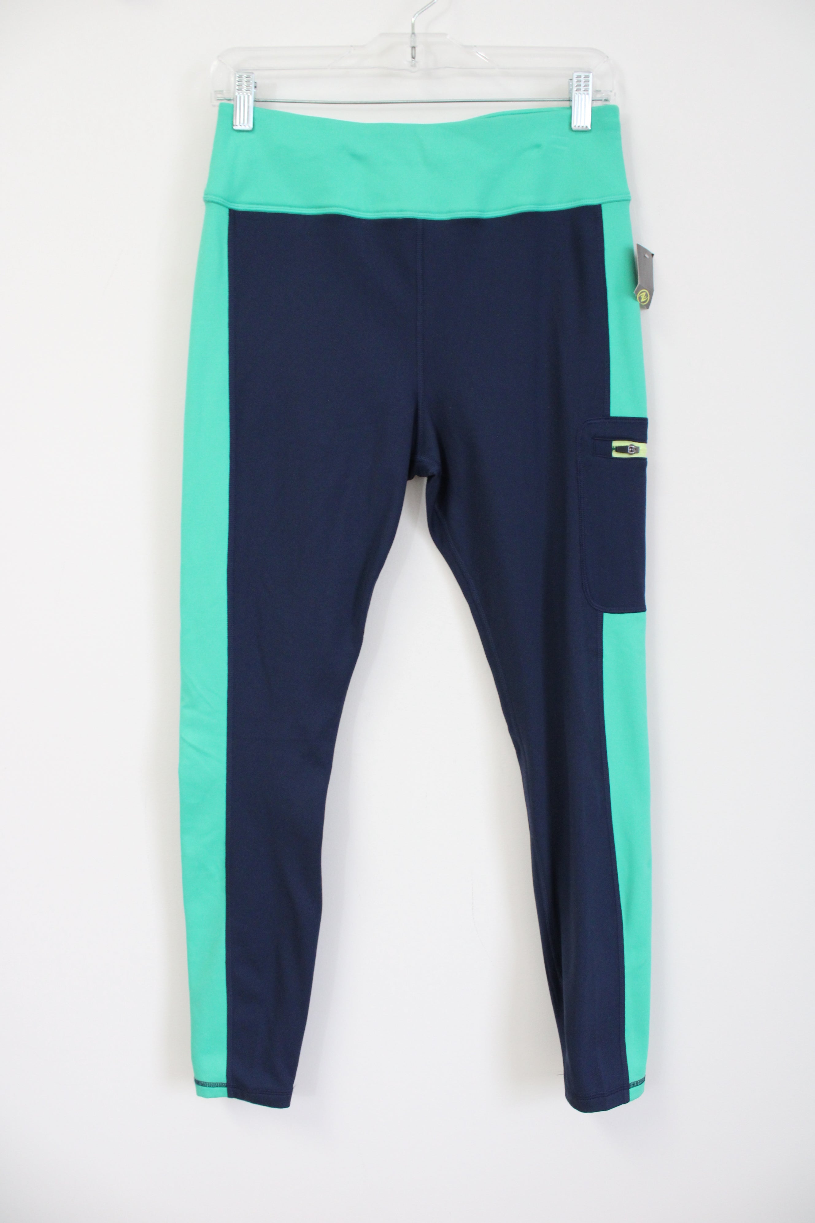 NEW Athletic Works Navy & Turquoise Blue Leggings | M