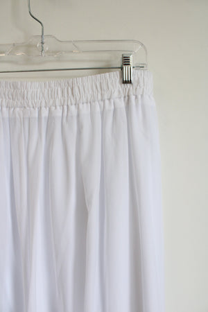 Afibi Solid White Flowy Maxi Skirt | 2XL