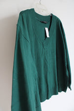 NEW Lane Bryant Evergreen V-Neck Knit Sweater | 26/28
