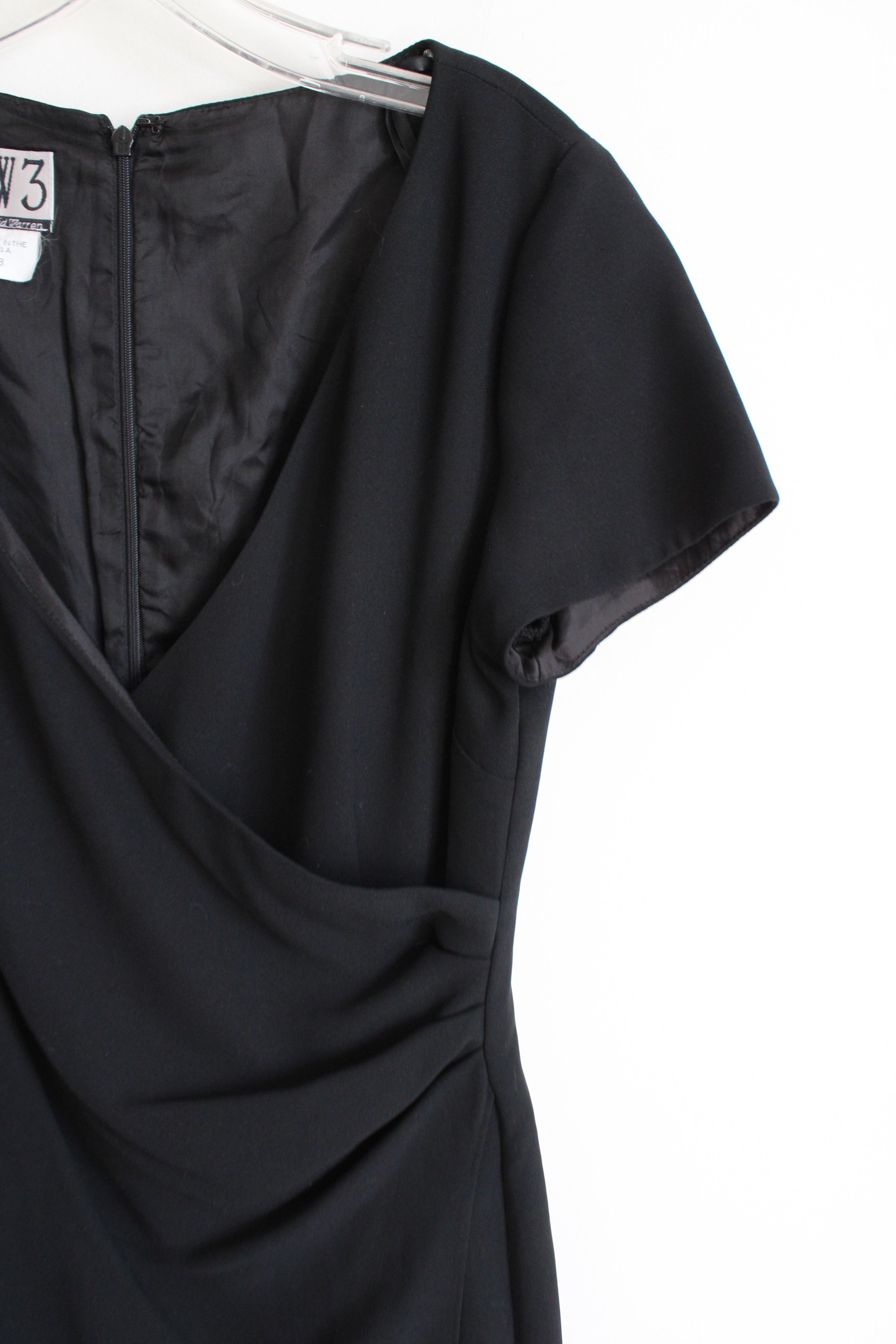 DW3 For David Warren Black Wrap Vintage Fitted Dress | 8