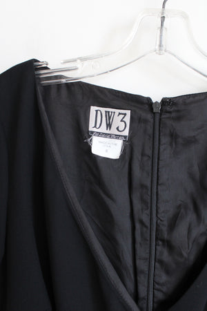 DW3 For David Warren Black Wrap Vintage Fitted Dress | 8