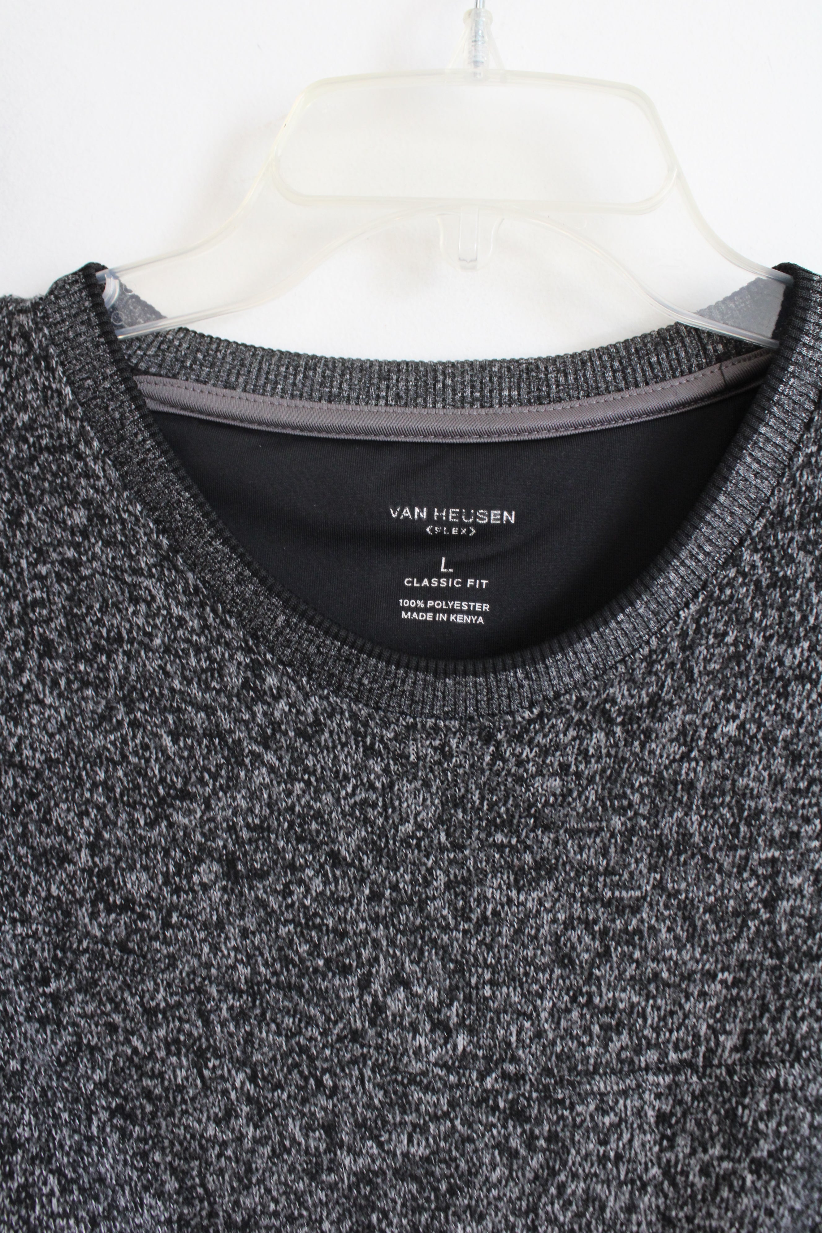 Van Heusen Flex Classic Fit Gray Heathered Pullover Sweatshirt | L