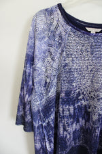 NEW Laura Ashley Blue Purple Textured Top | L