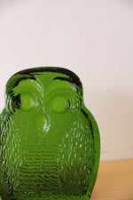 Blenko Green Glass Owl Bookend