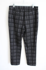 Ann Taylor Factory Black Gray Plaid Pant | 12 Petite