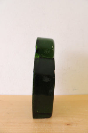 Blenko Green Glass Owl Bookend