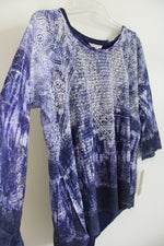 NEW Laura Ashley Blue Purple Textured Top | L