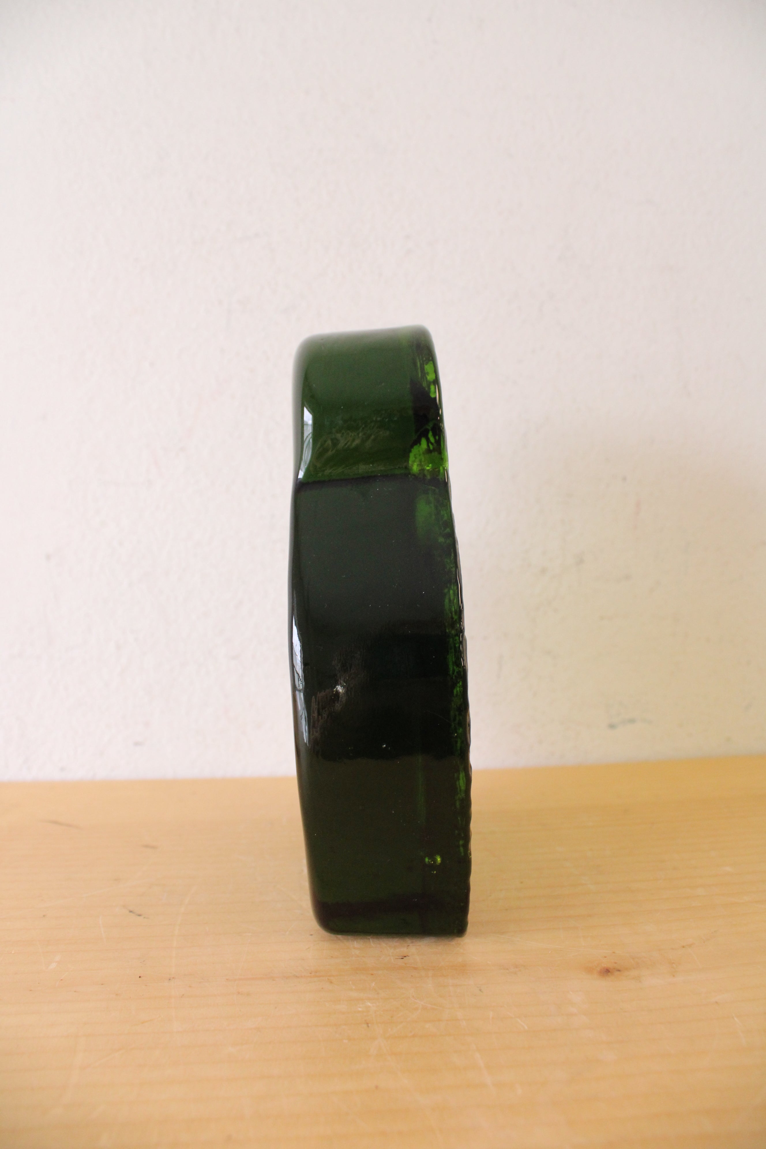 Blenko Green Glass Owl Bookend