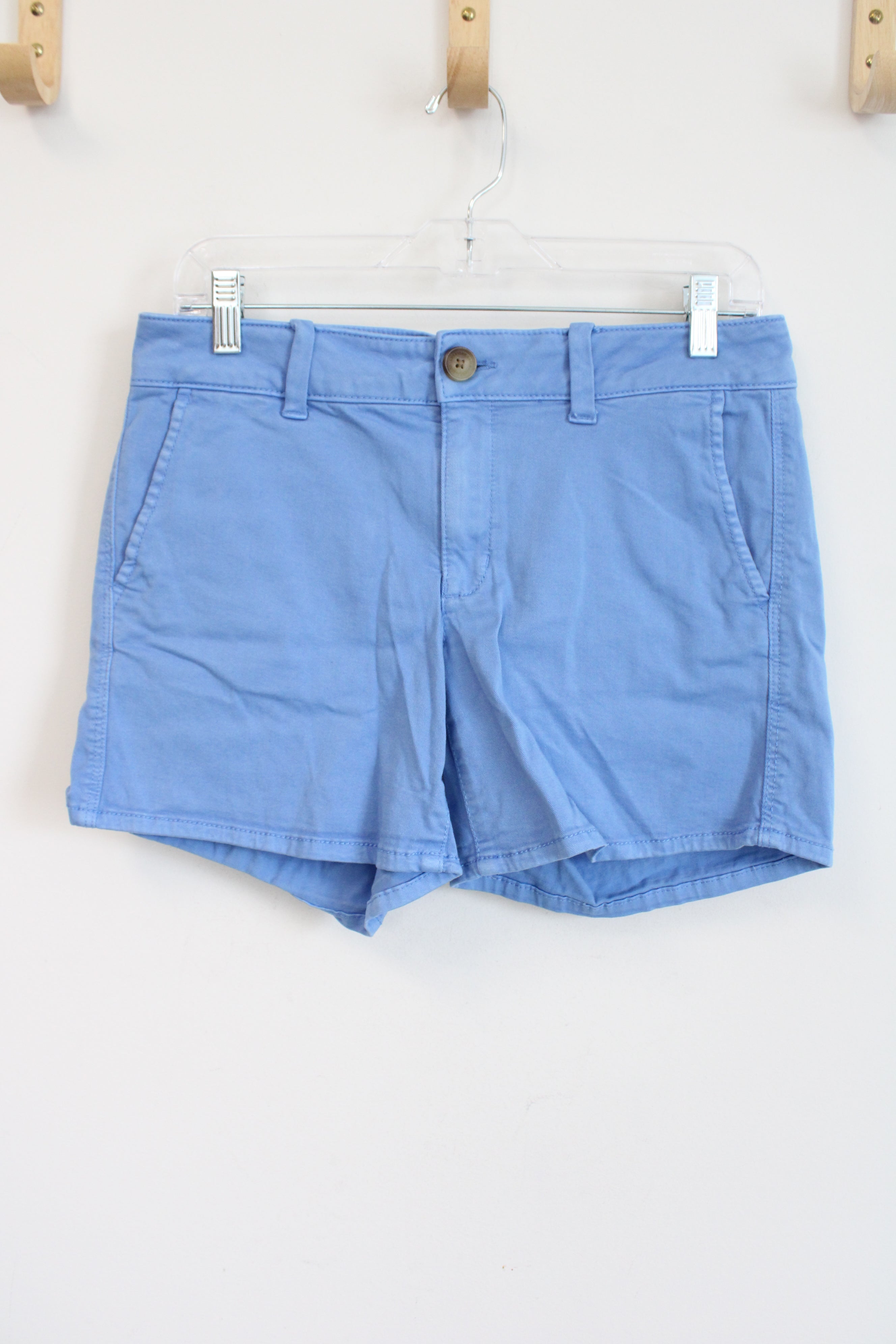 American Eagle Blue Super Stretch Midi Chino Shorts | 10