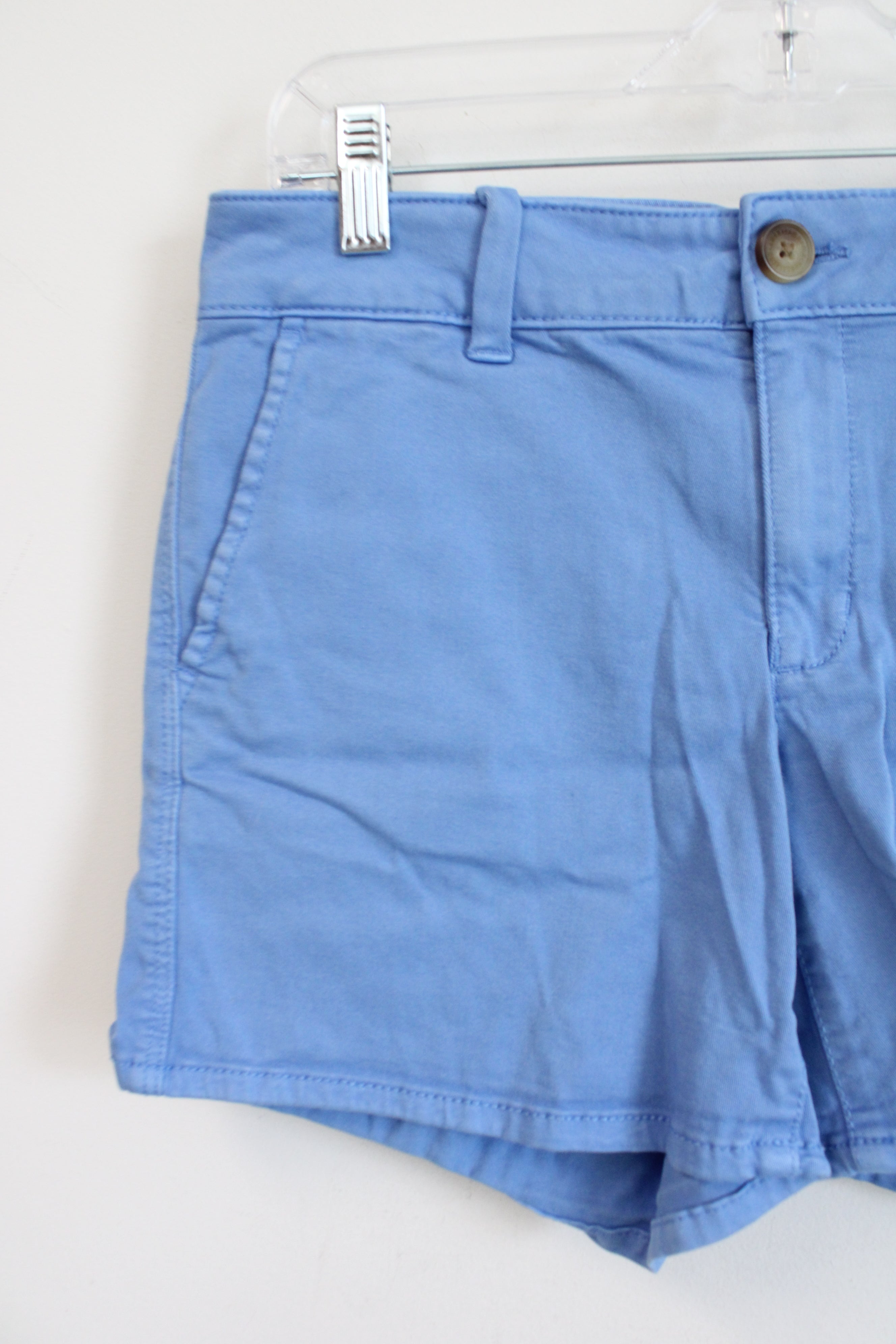 American Eagle Blue Super Stretch Midi Chino Shorts | 10