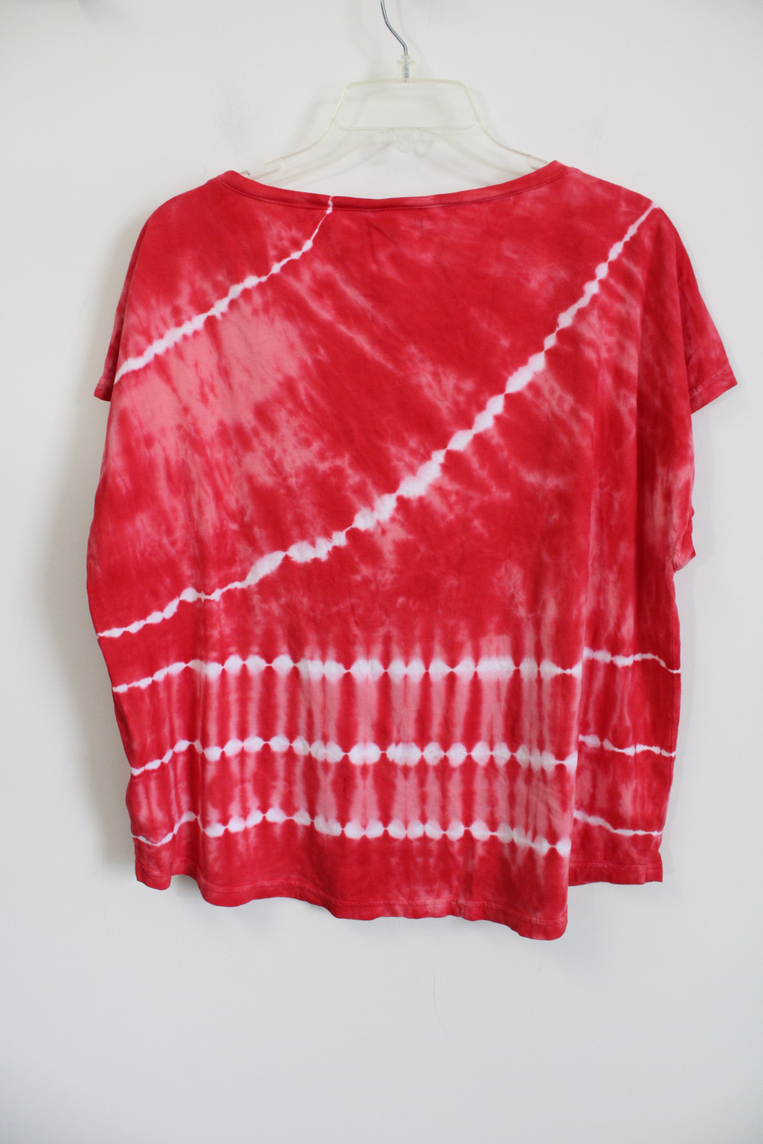 Chaps striped tie hot dye v neck top S