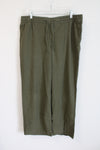 Old Navy Olive Green Linen Blend Wide Leg Pants | L