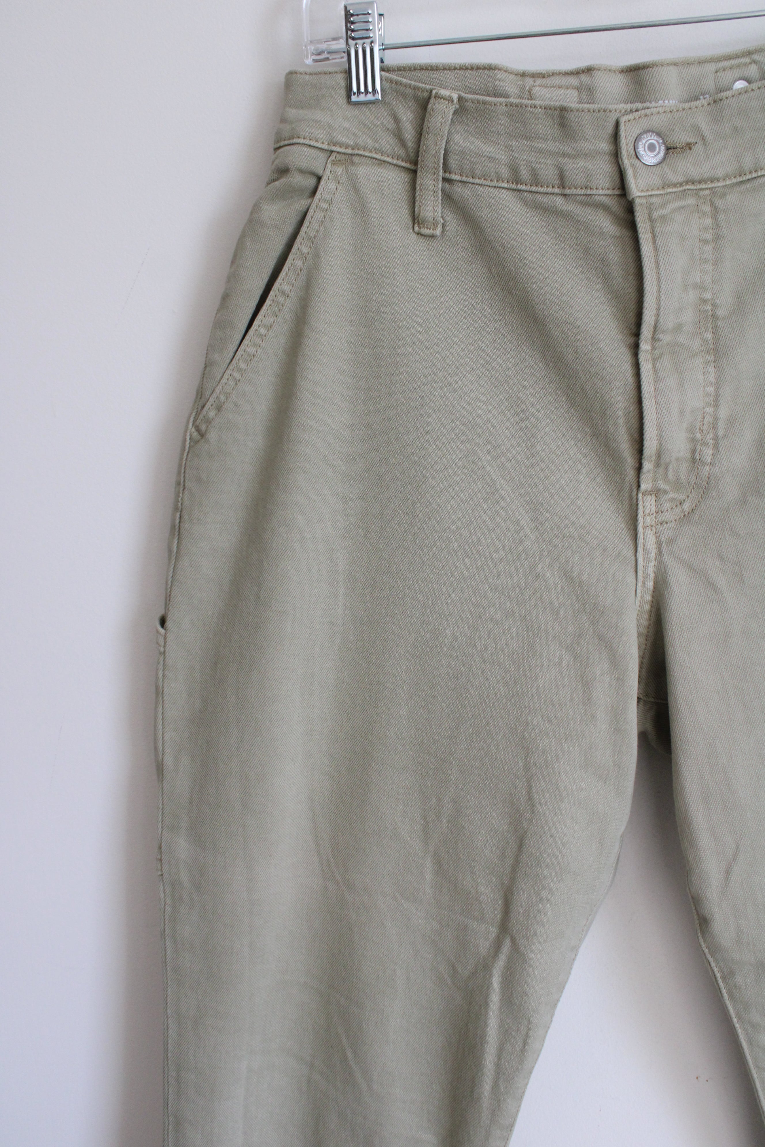 Old Navy Extra High Rise Curvy Sky-Hi Straight Light Matcha Green Denim Pant | 12 Petite