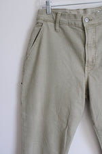 Old Navy Extra High Rise Curvy Sky-Hi Straight Light Matcha Green Denim Pant | 12 Petite