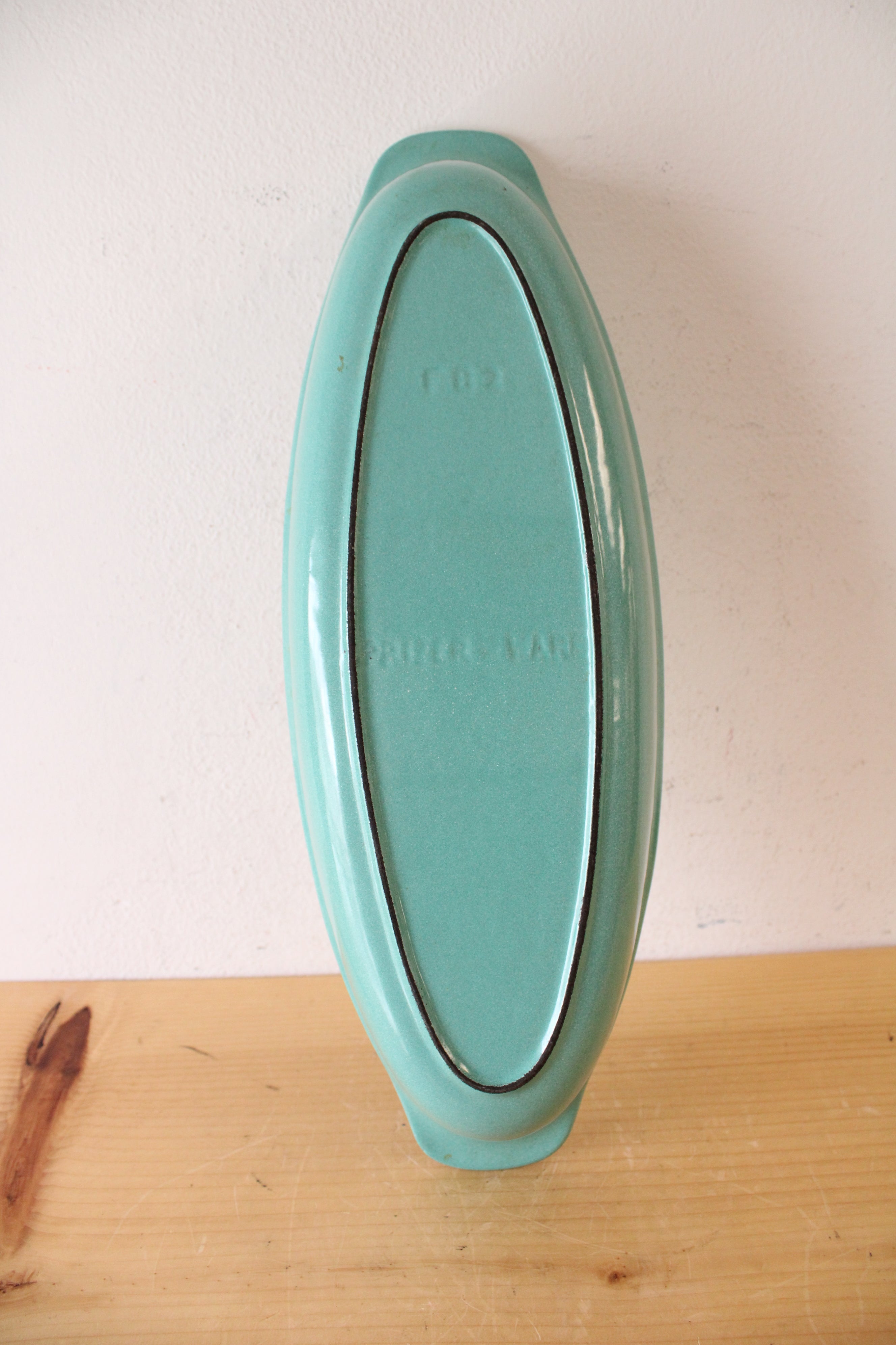 Prizer Ware Teal Long Ceramic Oval Dish