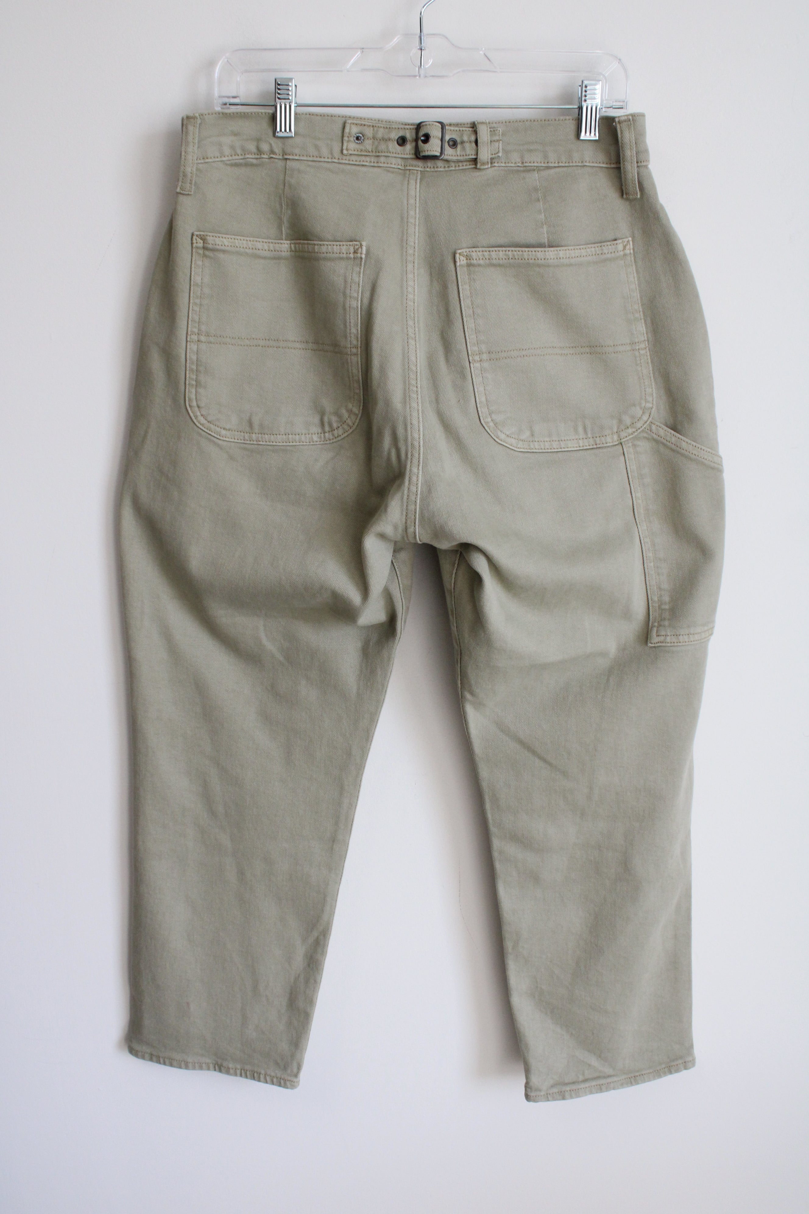 Old Navy Extra High Rise Curvy Sky-Hi Straight Light Matcha Green Denim Pant | 12 Petite