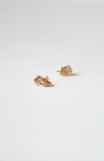 Sunstone Pear 585 Yellow Gold Stud Earrings