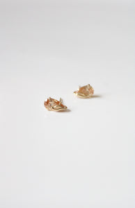 Sunstone Pear 585 Yellow Gold Stud Earrings