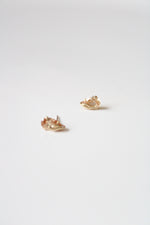 Sunstone Pear 585 Yellow Gold Stud Earrings