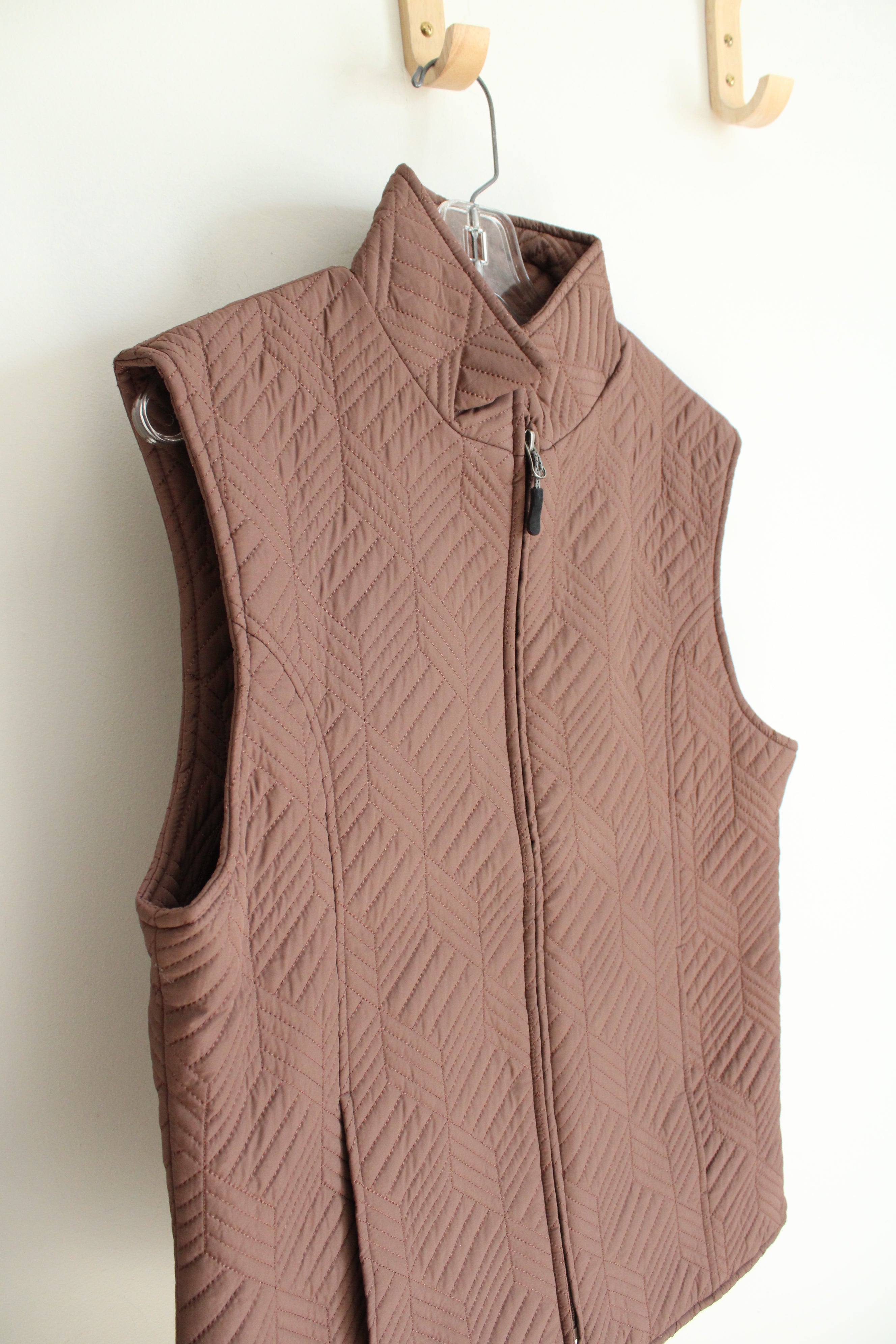 Plow & Hearth Brown Quilted Vest | M