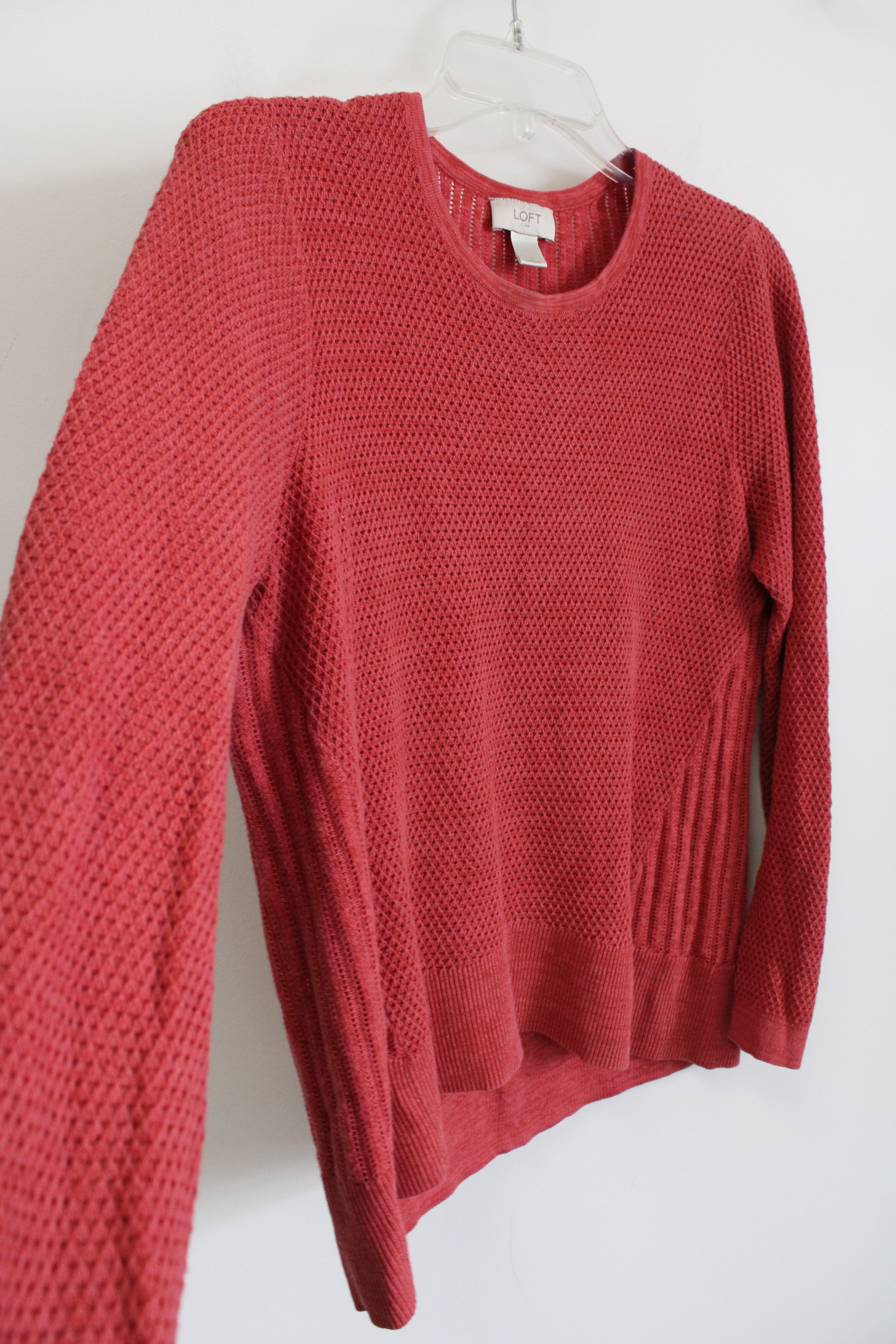 LOFT Pink Knit Sweater L Jubilee Thrift