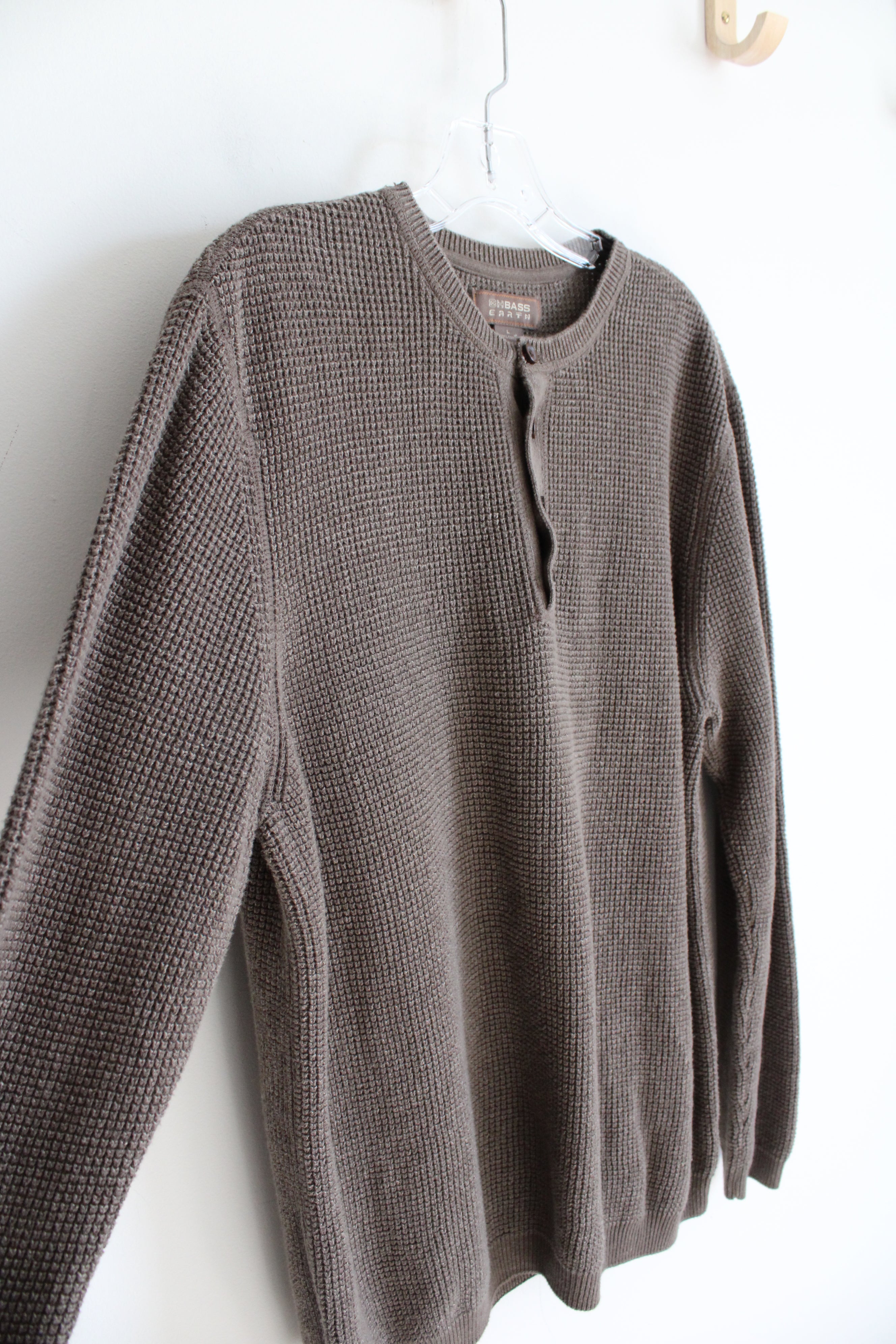 G.H. Bass Earth Brown Knit Henley | L