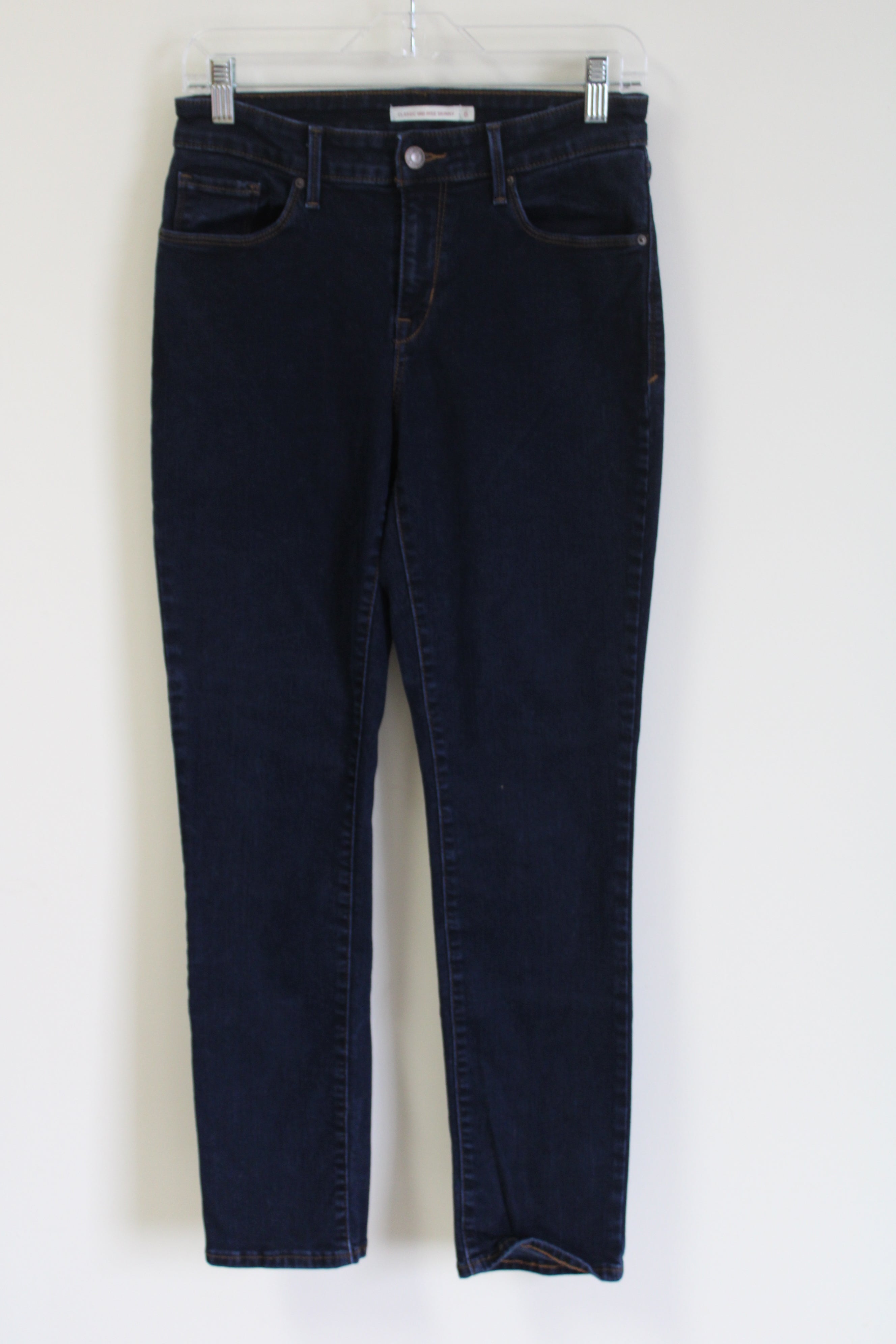 Classic Mid Rise Skinny Jeans - Dark Denim