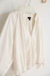 Banana Republic Cream Silky Long Sleeved Blouse | S