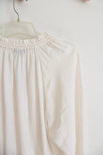 Banana Republic Cream Silky Long Sleeved Blouse | S