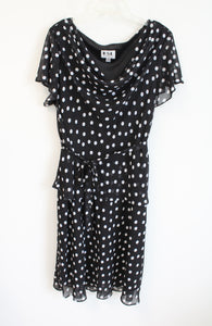 KSL Division Of Karin Stevens Vintage Black Polka Dot Chiffon Dress | 20W