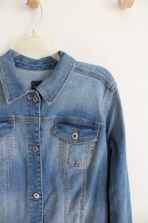 J.Jill Denim Tall Ruffled Edge Denim Jacket | M